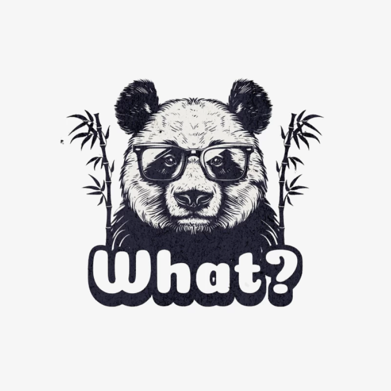 Panda avec Lunettes et 'What?' Homme Sweat-shirt à enfiler