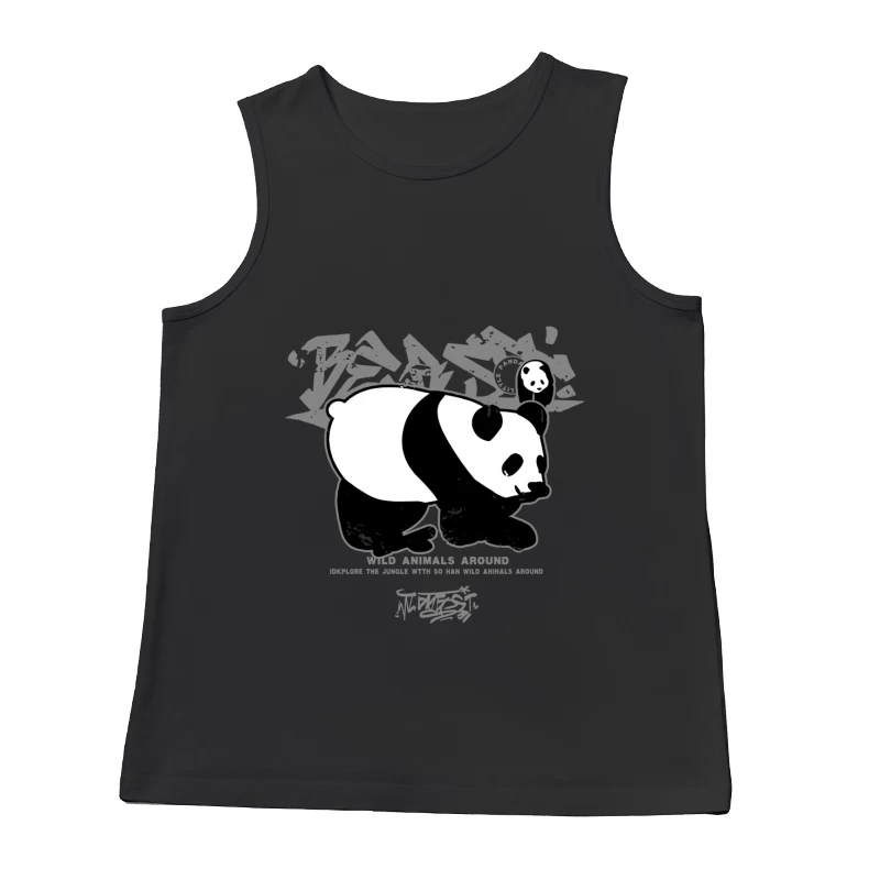 Panda-Graffiti: Wilde Tiere im Dschungel Herren Tanktops