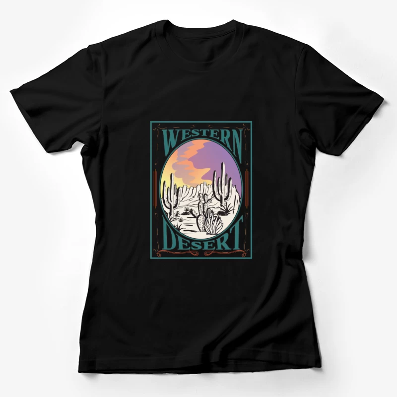 Westliche Wüstenlandschaft mit Kakteen Damen T-Shirt