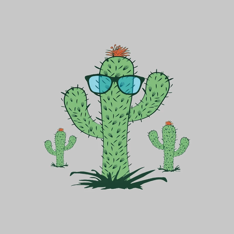 Kaktus mit Sonnenbrille Damen Langarm T-Shirt
