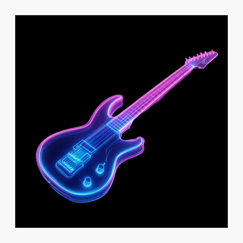 Neon Purple and Blue Electric Guitar Pin