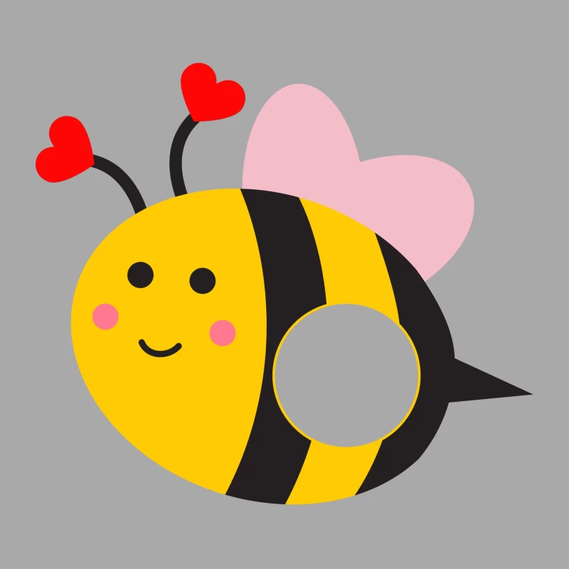 Abeille mignonne avec cœurs et ailes Femme Sweat à capuche