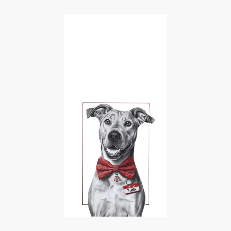 Festive Pitbull Portrait: Tuna's Holiday Charm iPhone Case