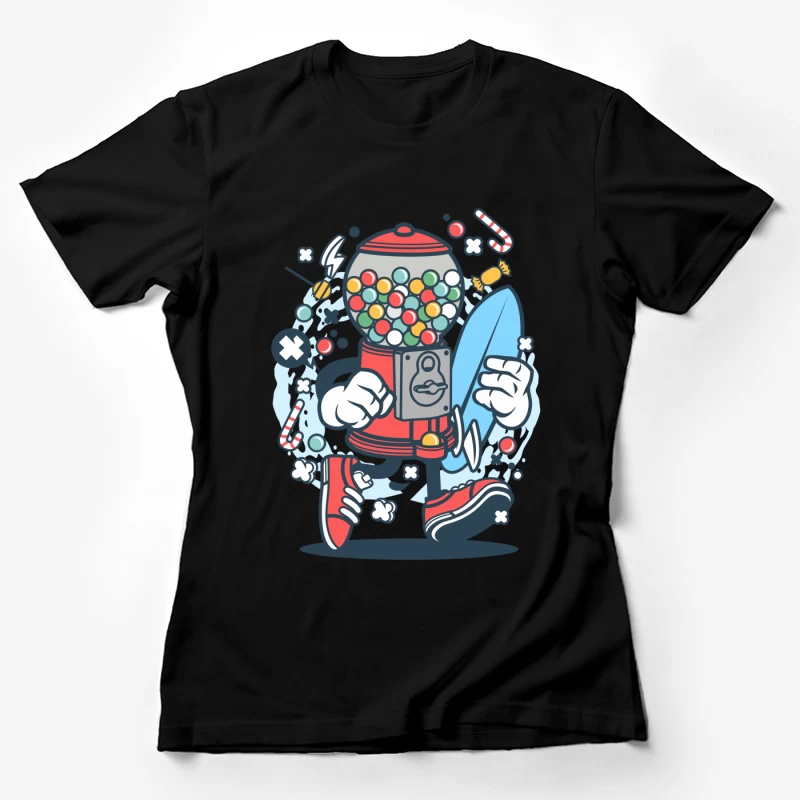 Distributeur de bonbons avec planche de surf Femme T-Shirt