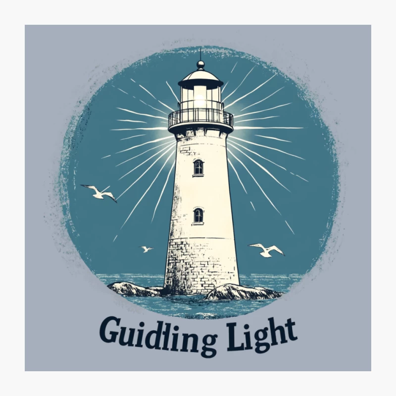 Vintage Nautical Lighthouse Beacon Illustration Pin