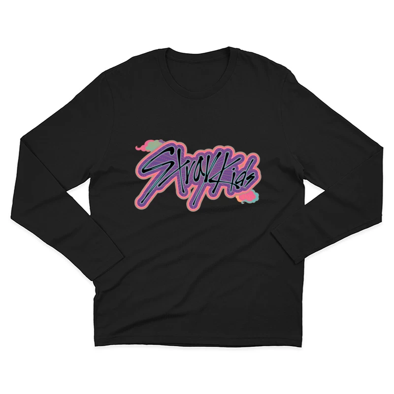 Retro Neon Graffiti Typography Art Male Long Sleeve T-Shirt