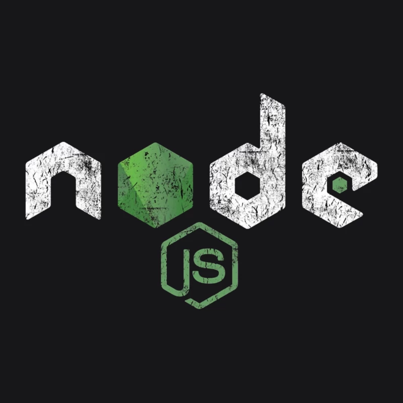 Node.js Programming Technology Logo with Distressed Effect Male Pullover Hoodie