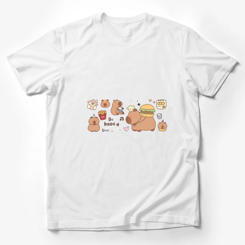 Capybara avec Burger et Frites Homme T-Shirt