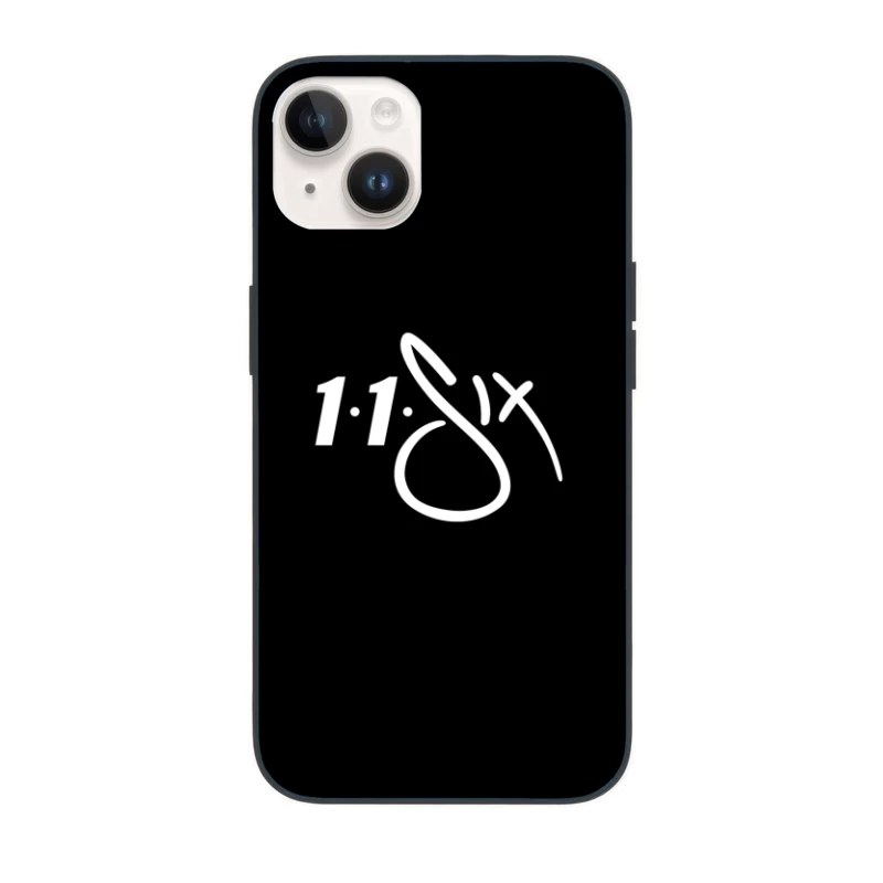 White Minimalist Number 11 Logo Outline iPhone Case