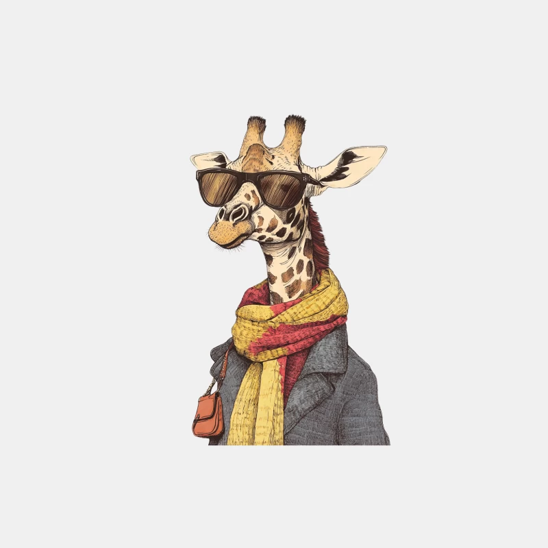Stylish Anthropomorphic Giraffe in Sunglasses and Scarf Male Tank Top