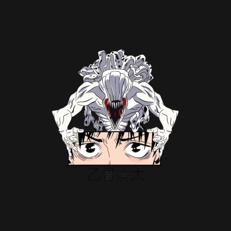 Anime Charakter mit Dämonen Herren Langarm T-Shirt