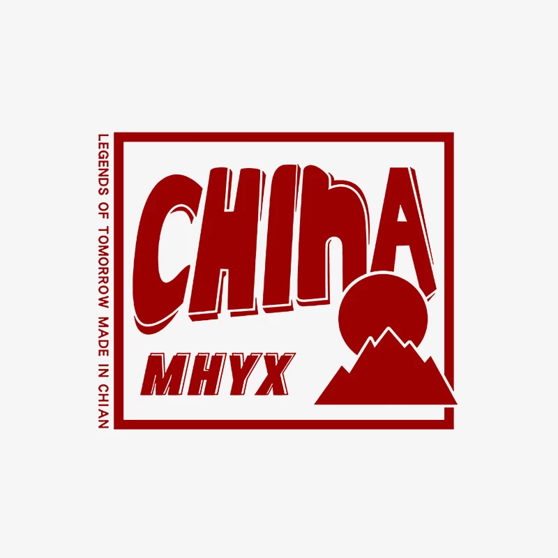 China Design mit Berge und Sonne Herren Pullover Sweatshirt