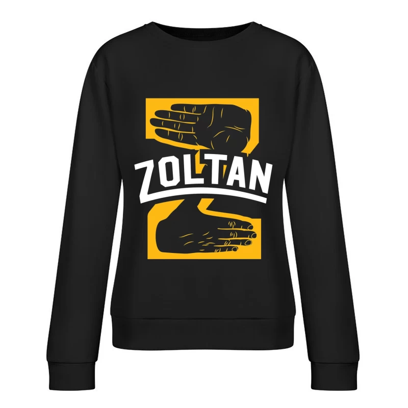 Zoltan Mystical Hand Reading Logo Design in Yellow and White Female Pullover Sweatshirt