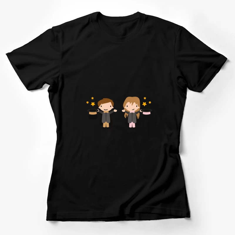 Deux magiciens avec chapeaux magiques Femme T-Shirt