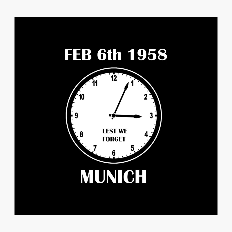Munich Air Disaster Memorial Clock: Lest We Forget Throw Pillow
