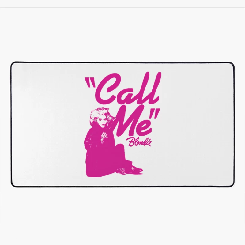 Vintage Pink "Call Me" Blondie Single Poster Desk Mat