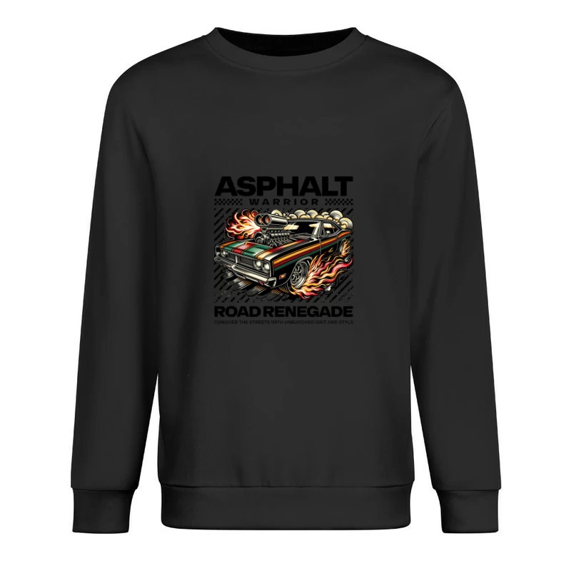 Voiture Muscle en Flammes - Guerrier de l'Asphalte Homme Sweat-shirt à enfiler