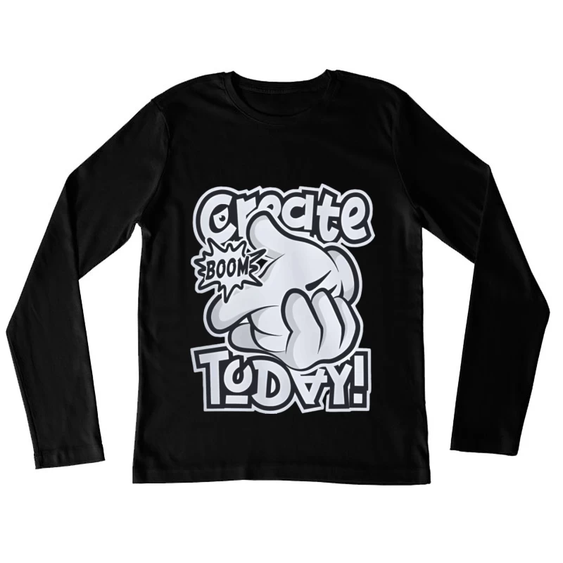 Kreatives Design mit Boom-Effekt Damen Langarm T-Shirt