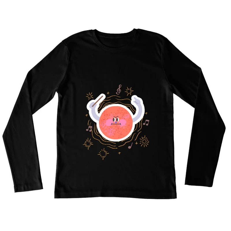 Musikalisches Trommelwesen Damen Langarm T-Shirt