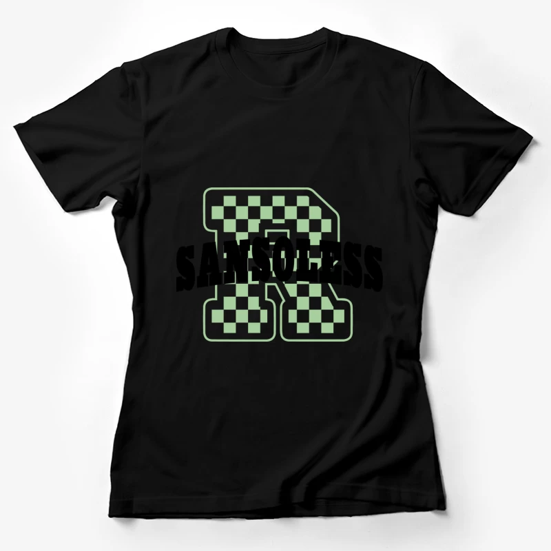 Schachbrett-Muster-Buchstabe R Damen T-Shirt