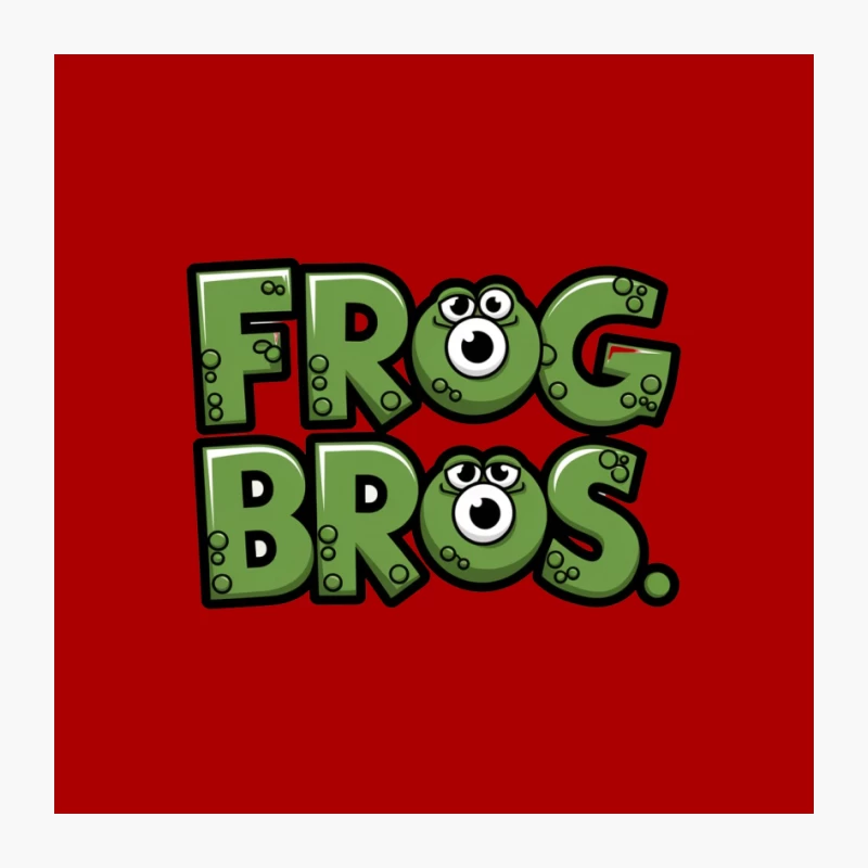 Cartoon Frog Brothers Logo in Green Typography Pin