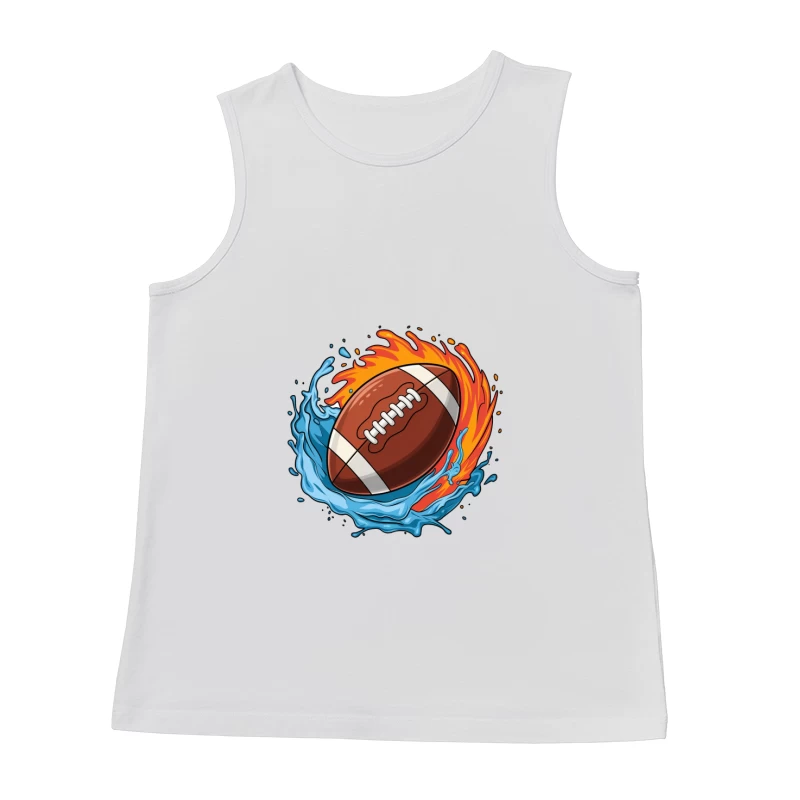 Dynamic American Football with Fire and Water Elements Male Tank Top