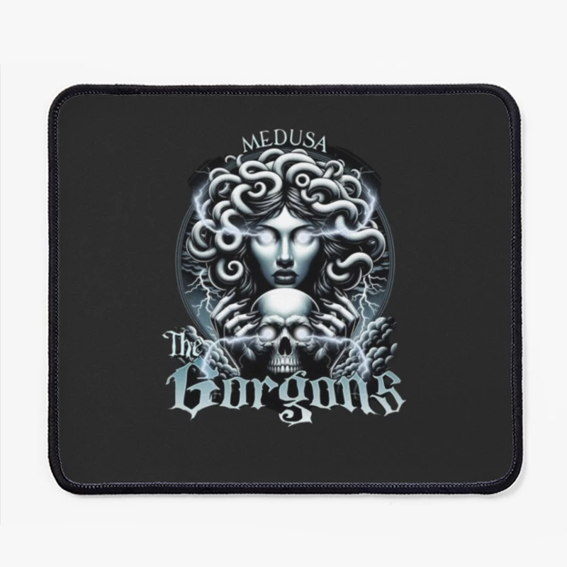 Dark Gothic Medusa with Skull and Lightning Mouse Pad