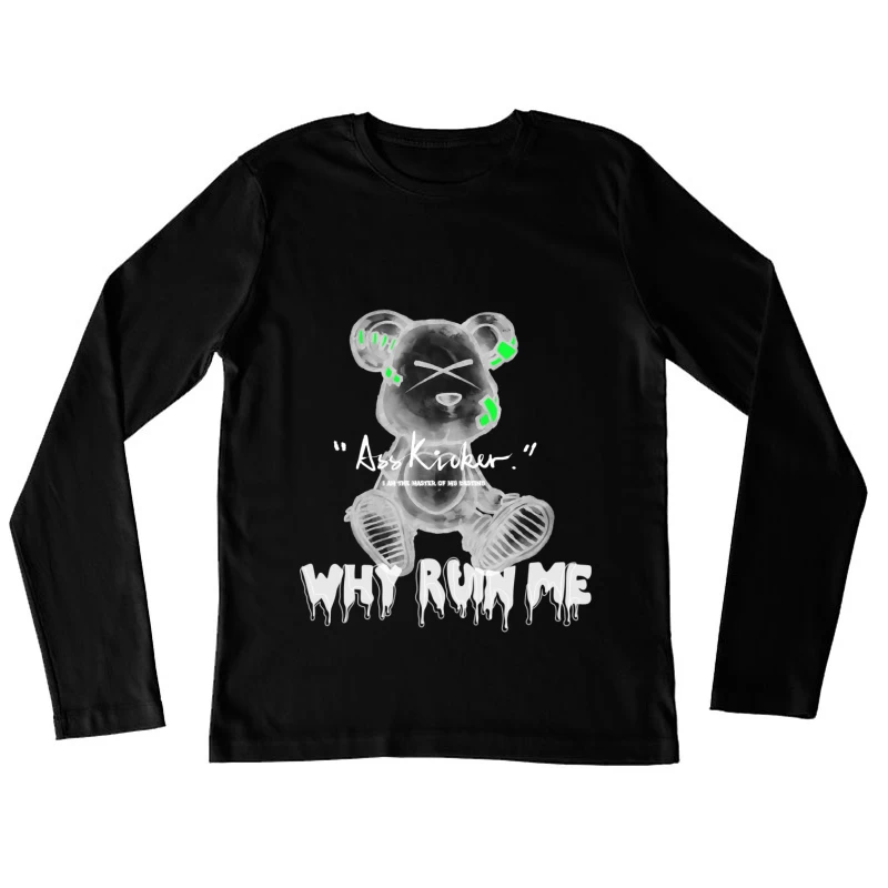 Künstlerischer Bär Silhouette Damen Langarm T-Shirt