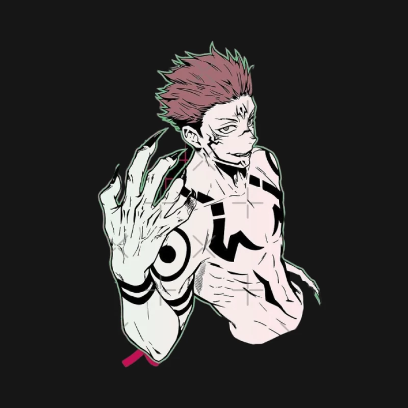 Manga Charakter mit Tattoos Herren Langarm T-Shirt