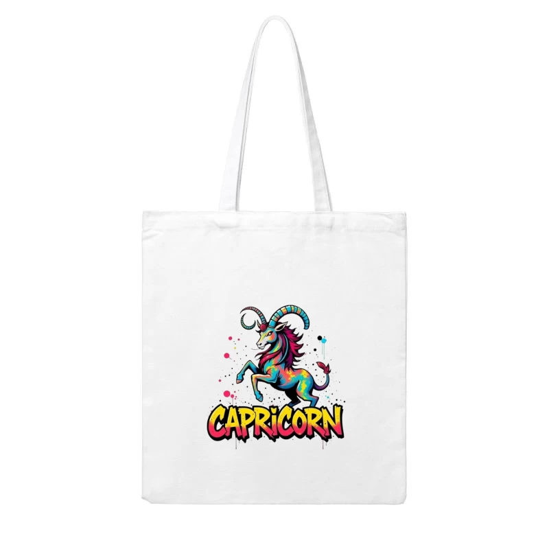 Vibrant Capricorn Zodiac Art Cotton Tote Bag