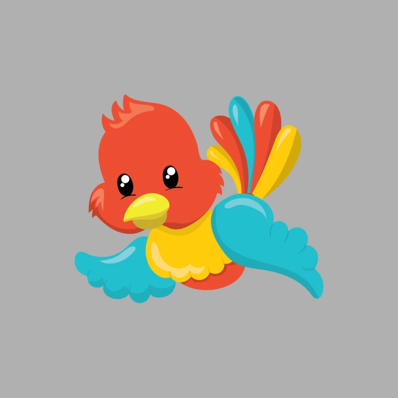 Oiseau dessin animé coloré Homme Débardeur