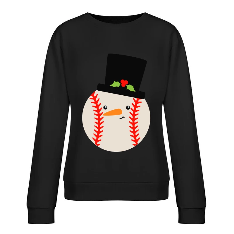 Bonhomme de neige balle de baseball Femme Sweat-shirt à enfiler