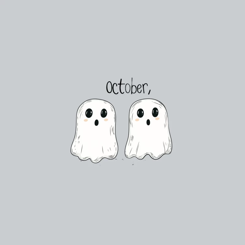 Cute Cartoon Ghosts for October Halloween Baseball Cap