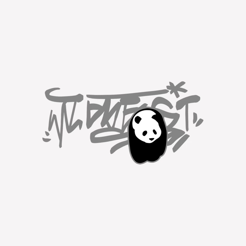 Graffiti-Panda-Design Herren T-Shirt