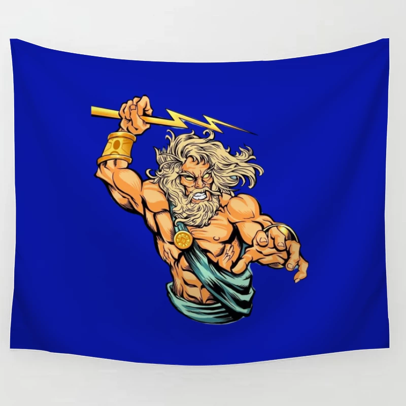 Zeus: The God of Lightning Tapestry