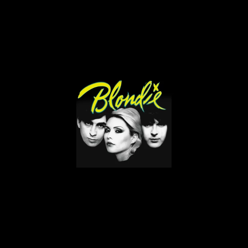 Iconic Black and White Portrait of New Wave Band Blondie Travel Mug