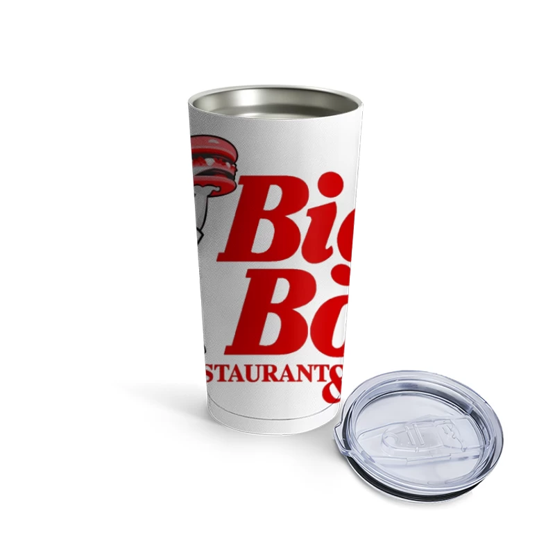 Vintage Big Boy Restaurant and Bakery Logo with Cartoon Mascot Travel Mug