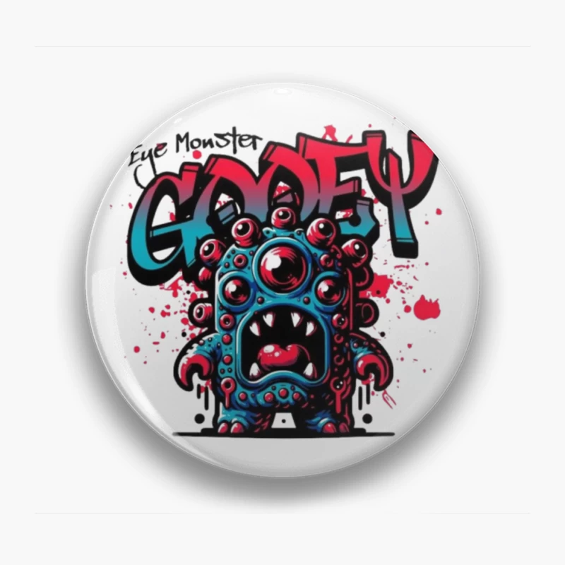 Eye Monster Graffiti Character in Urban Art Style Pin