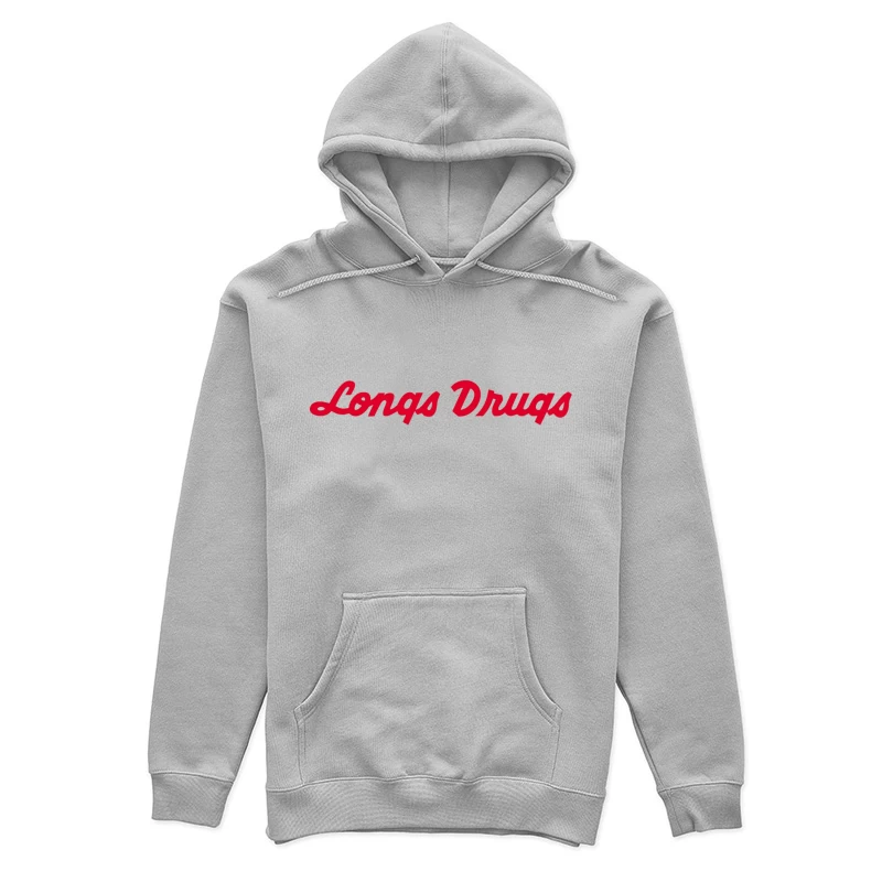 Vintage Longs Drugs Pharmacy Red Cursive Logo Female Pullover Hoodie