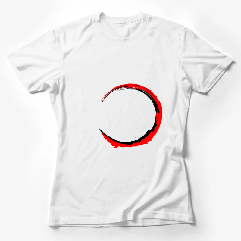 Cercle de pinceau noir et rouge Femme T-Shirt