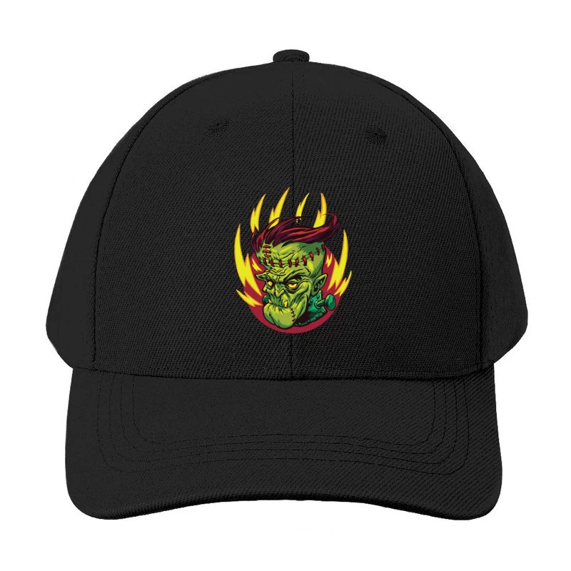 Colorful Cartoon Frankenstein Monster Illustration Baseball Cap