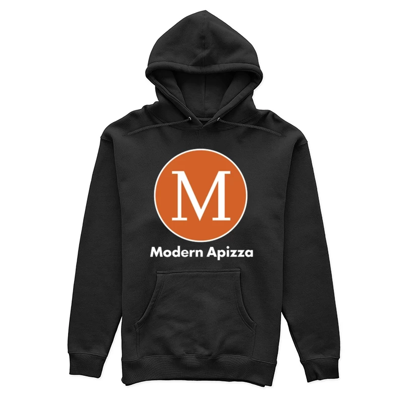 Modern Minimalist Orange Circle M Logo for Apizza Restaurant Female Pullover Hoodie