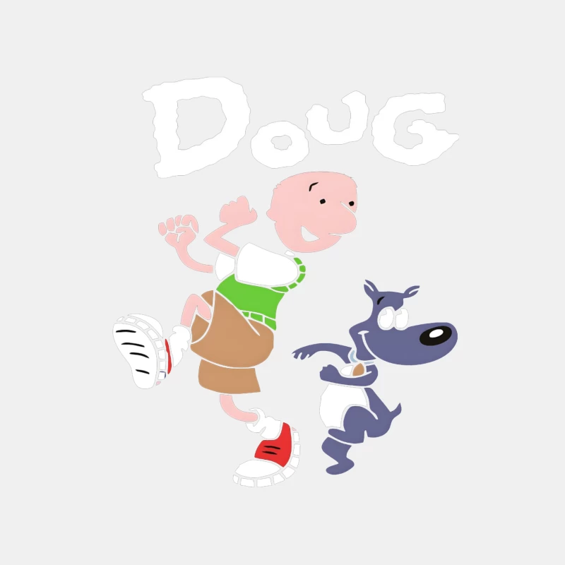 Cartoon Character Running with Dog Male Tank Top