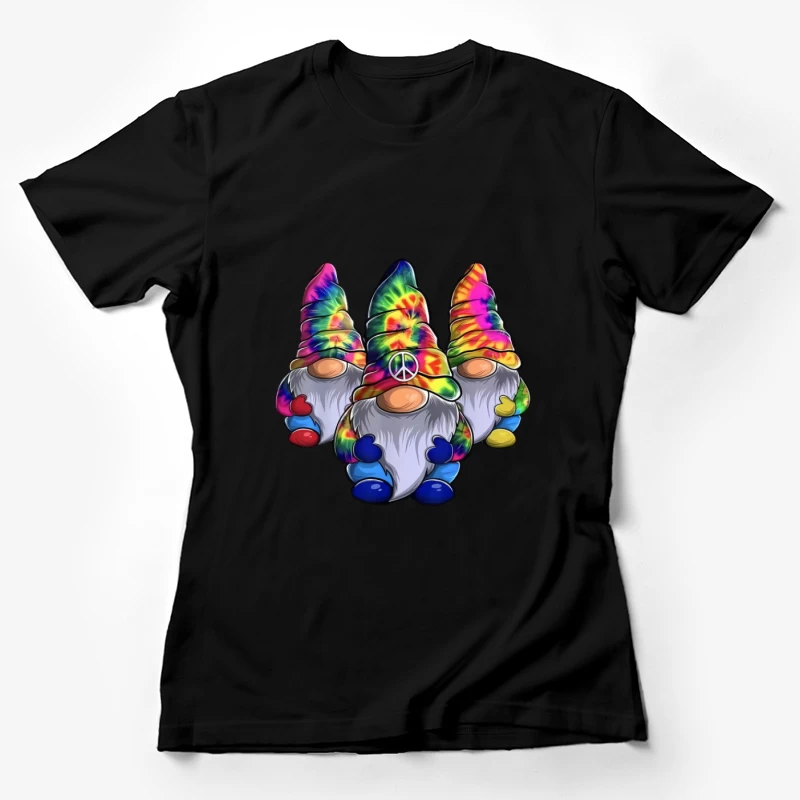 Bunte Hippie-Zwerge mit Frieden Symbol Damen T-Shirt