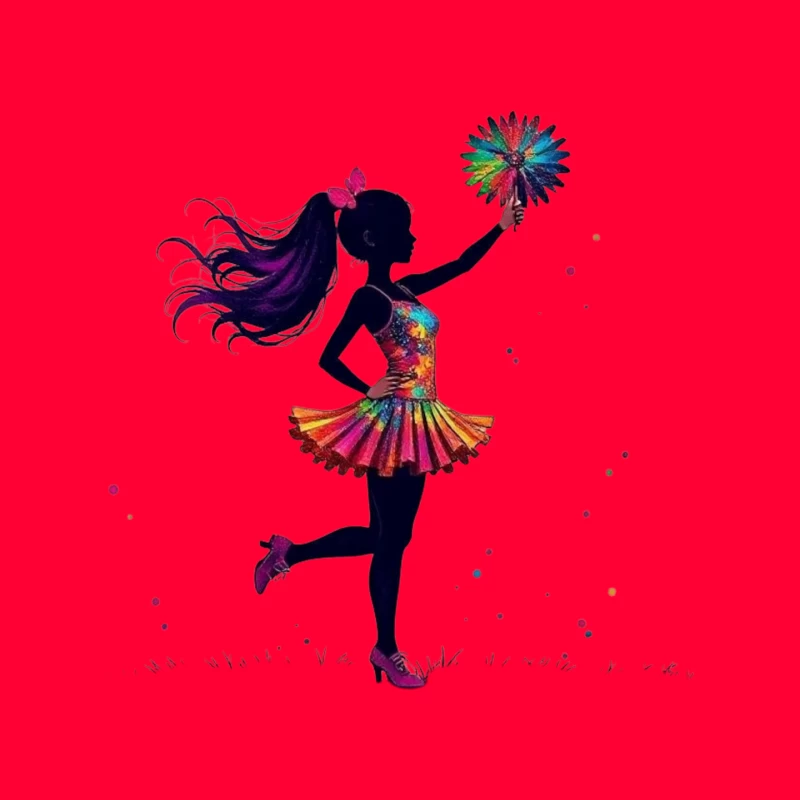 Colorful Cheerleader Silhouette Mouse Pad