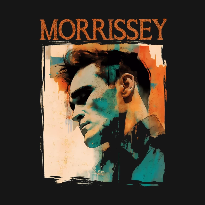 Artistic Watercolor Portrait with Morrissey Typography Female Long Sleeve T-Shirt