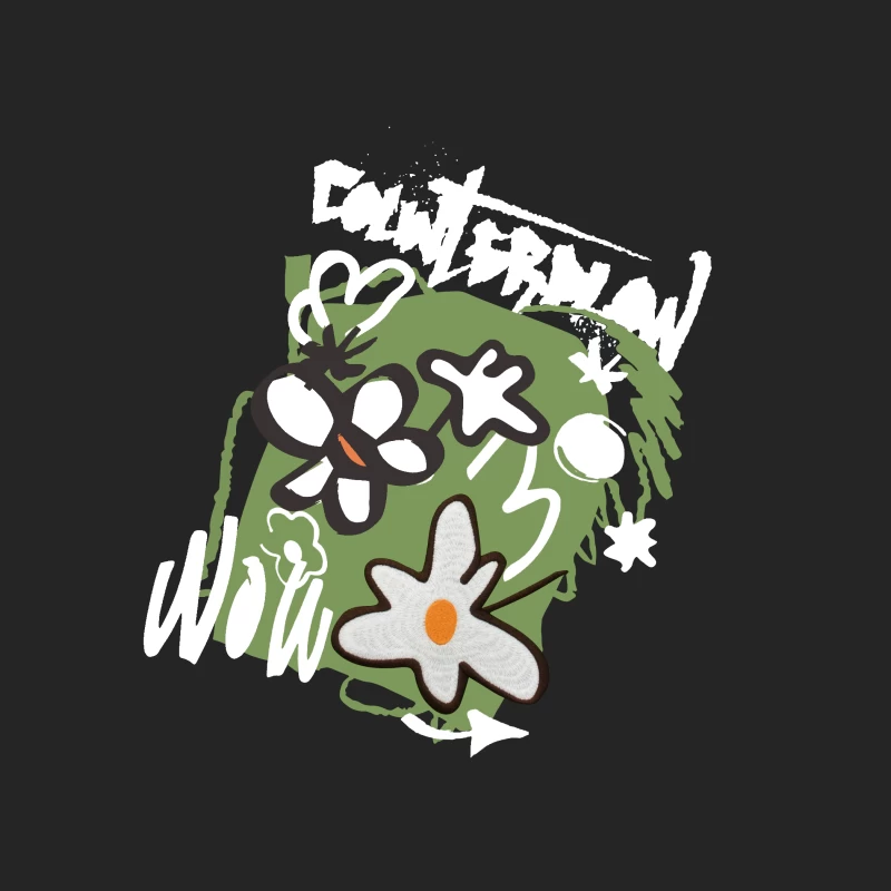 Blumen und Graffiti-Mischung Herren Pullover Sweatshirt