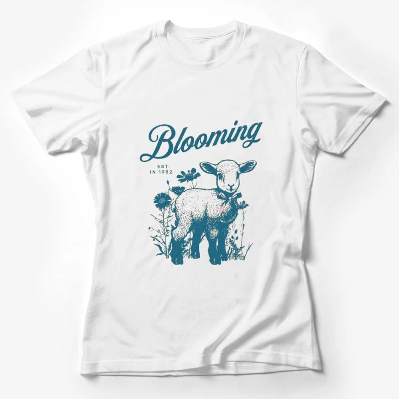 Blühendes Lamm mit Blumen Damen T-Shirt
