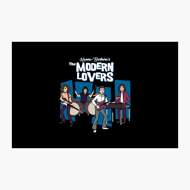 Retro-Style Cartoon Album Cover of The Modern Lovers Band Travel Mug