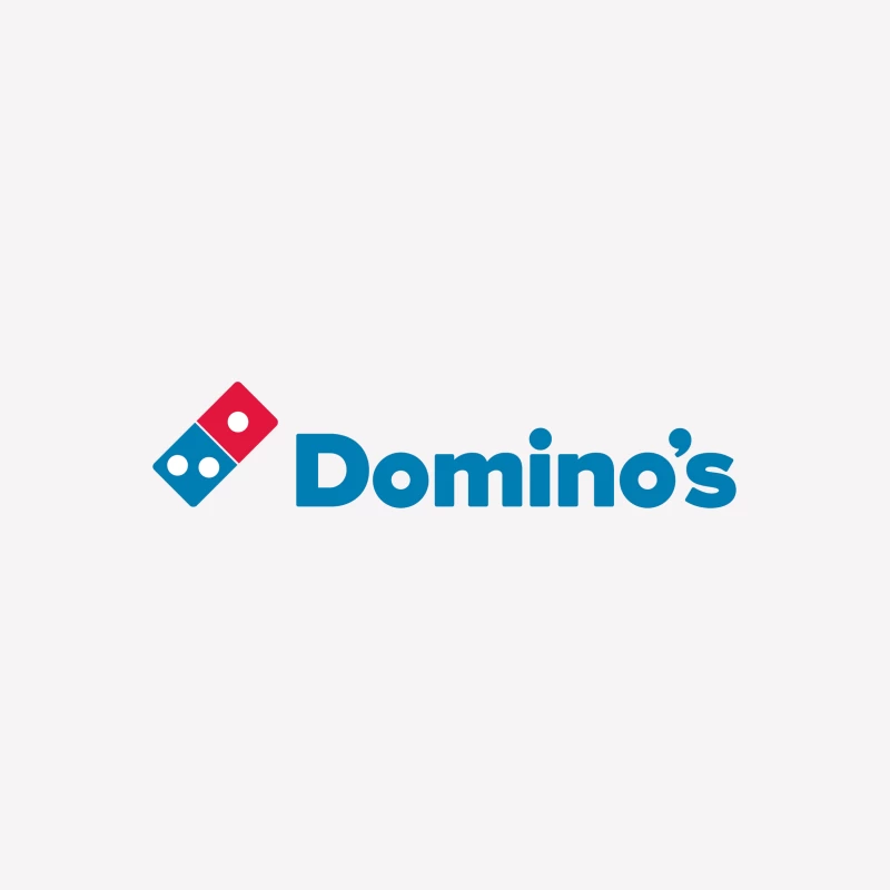 Domino's Pizza Corporate Logo in Blue and Red Male T-Shirt